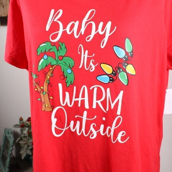 Christmas Shirt - Baby Its Warm Outside, P2P 22" -  NWT - Picture 3 of 5